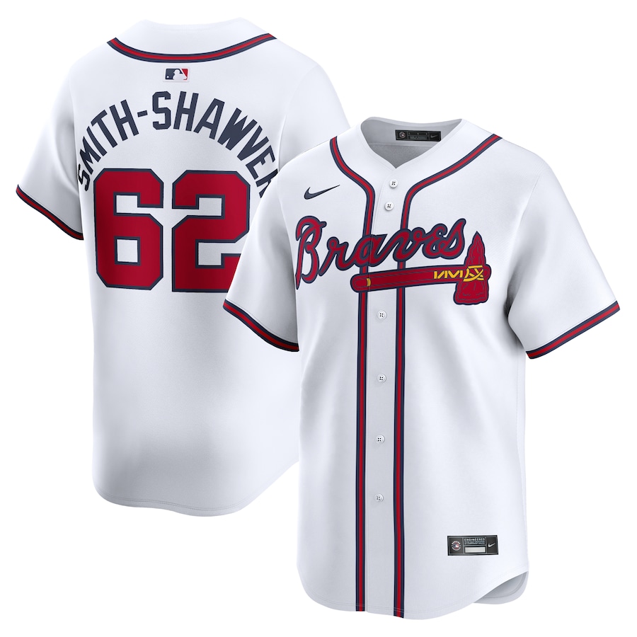 Men's Atlanta Braves AJ Smith-Shawver Nike White Home Limited Player Jersey - Ujersey Shop