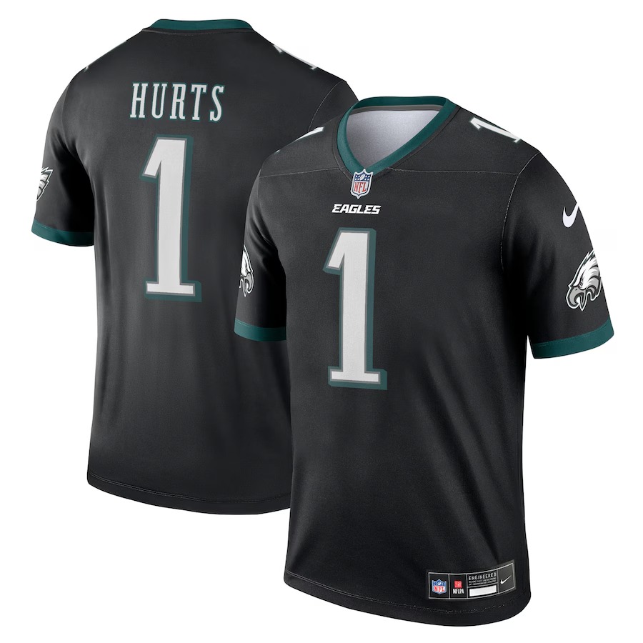 Men's Philadelphia Eagles Jalen Hurts Nike Black Alternate Legend Player Performance Top - Ujersey Shop