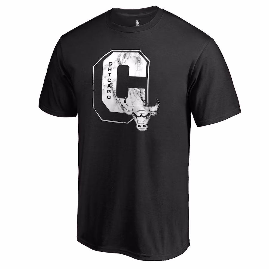 Men's Chicago Bulls Black Letterman T-Shirt - Ujersey Shop