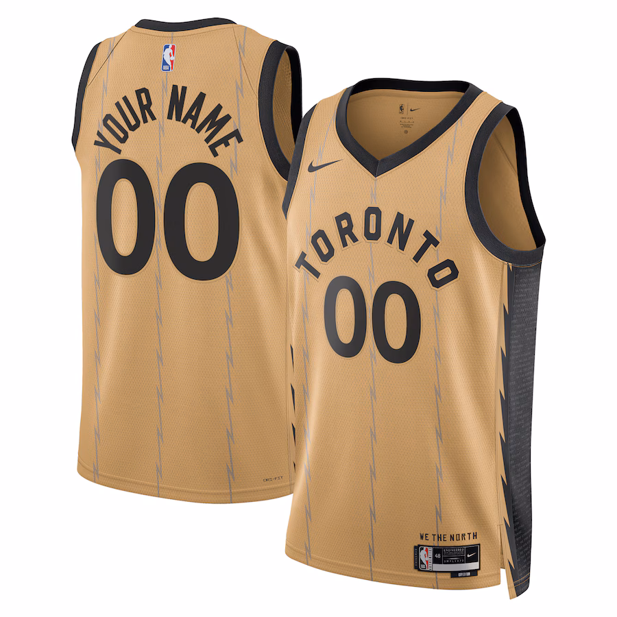 Unisex Toronto Raptors  Nike Gold 2023/24 Custom Swingman Jersey - City Edition - Ujersey Shop