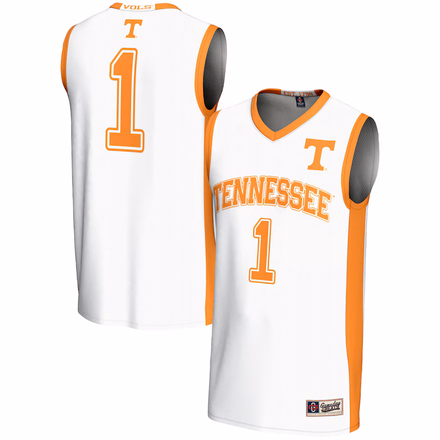 Youth GameDay Greats #1 White Tennessee Volunteers Lightweight Basketball Jersey - Ujersey Shop