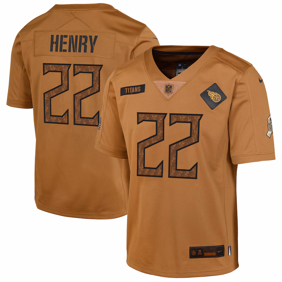 Men's Tennessee Titans Derrick Henry Nike Brown Salute To Service Limited Jersey - Ujersey Shop