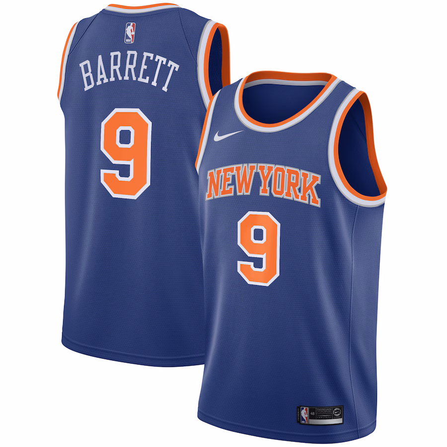 Men's New York Knicks RJ Barrett Nike Blue Swingman Jersey - Icon Edition - Ujersey Shop