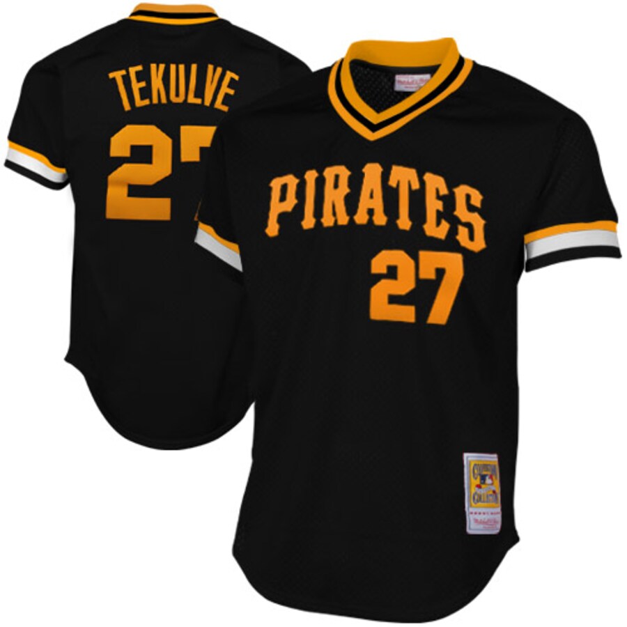 Mitchell & Ness Pittsburgh Pirates Kent Tekulve 1982 Cooperstown Collection Authentic Practice Jersey - Black - Ujersey Shop