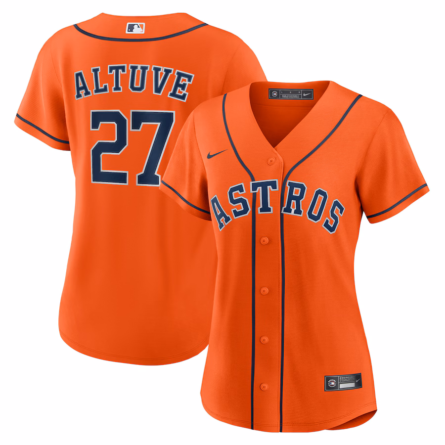 Women's Houston Astros Jose Altuve Nike Orange Alternate Replica Player Jersey - Ujersey Shop