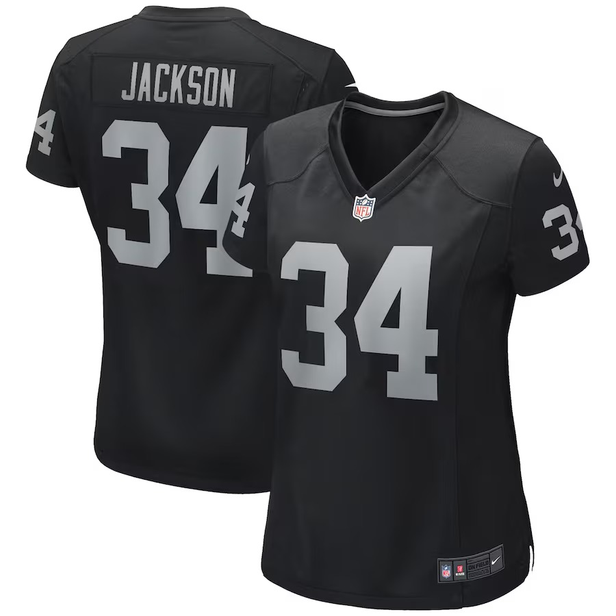Women's Las Vegas Raiders Bo Jackson Nike Black Game Retired Player Jersey - Ujersey Shop
