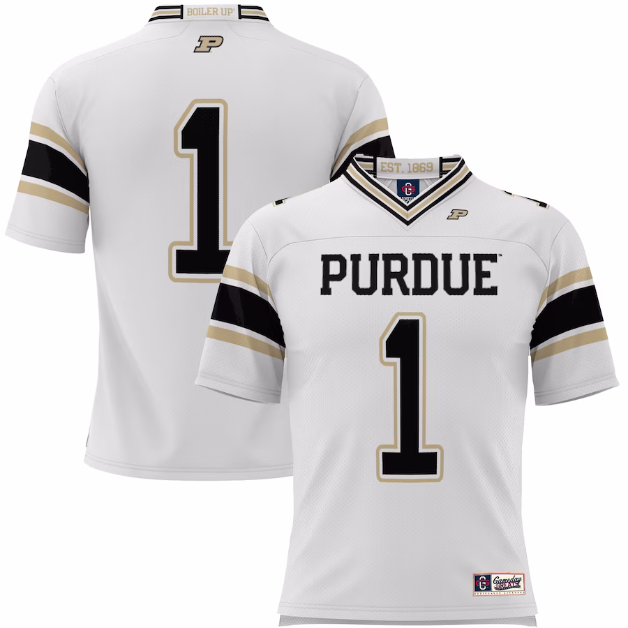 #1 Purdue Boilermakers GameDay Greats Youth Endzone Football Jersey - White - Ujersey Shop