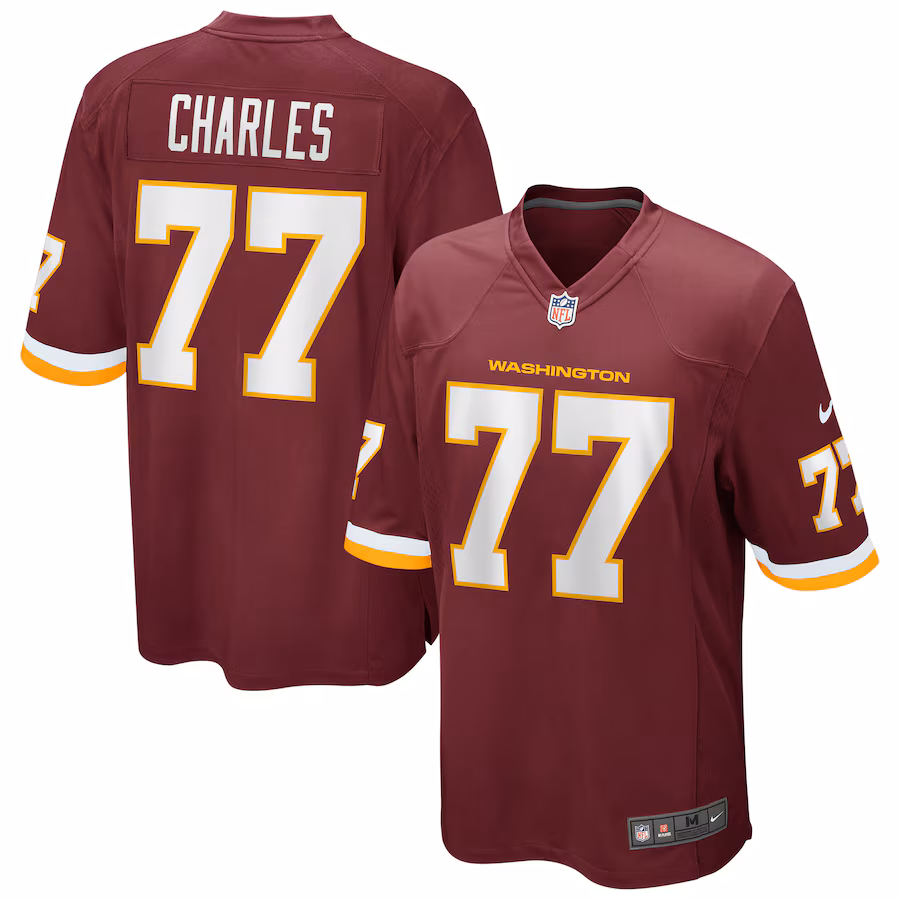 Men's Nike Saahdiq Charles Washington Football Team Burgundy Game Player Jersey - Ujersey Shop
