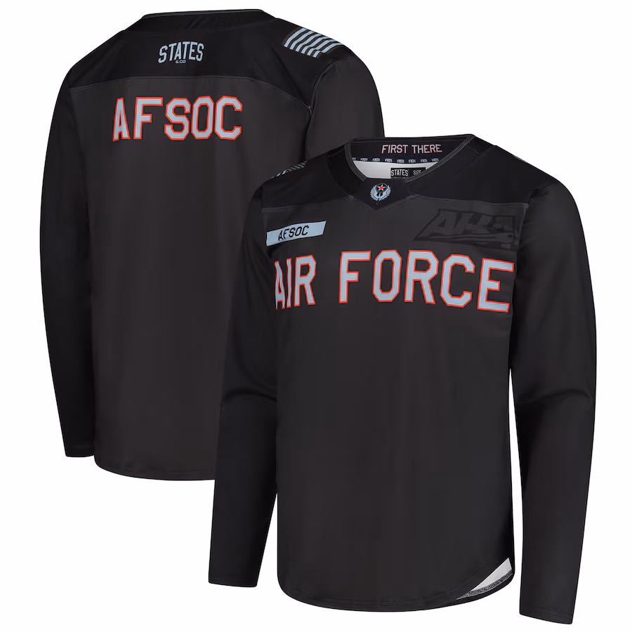 Men's Charcoal Air Force Falcons Replica Hockey Jersey - Ujersey Shop