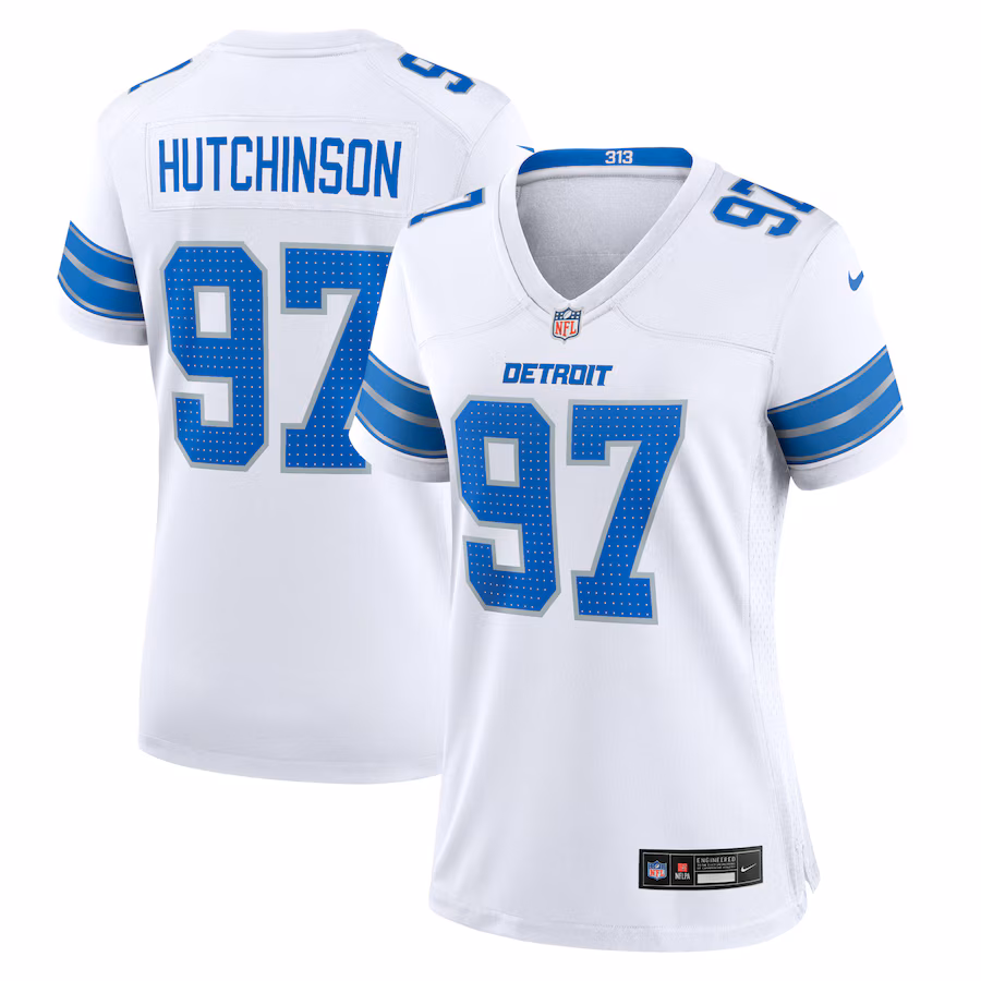 Women's Detroit Lions Aidan Hutchinson Nike White Game Jersey - Ujersey Shop
