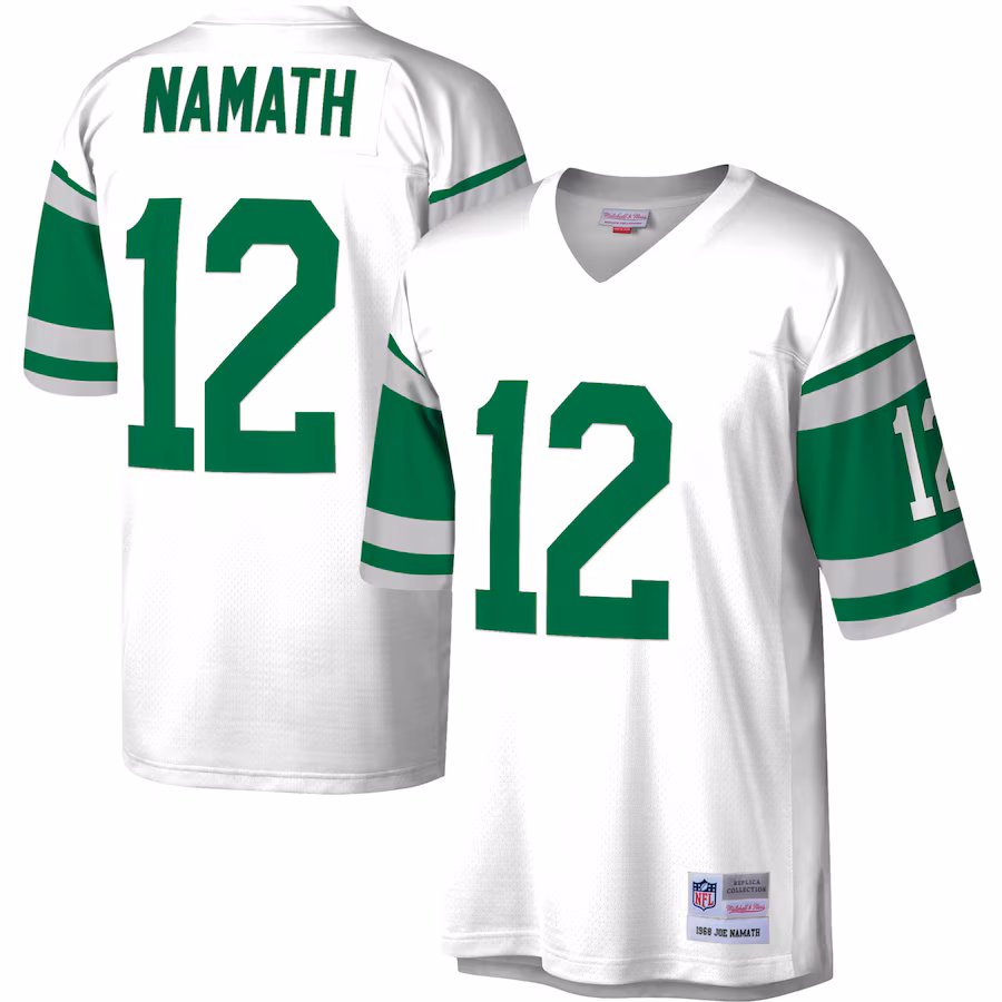 Men's New York Jets Joe Namath Mitchell & Ness White Legacy Replica Jersey - Ujersey Shop