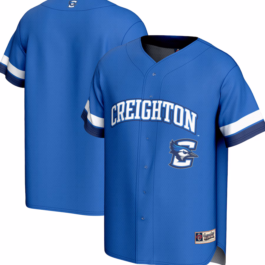 Men's GameDay Greats Blue Creighton Bluejays Spirit Baseball Jersey - Ujersey Shop