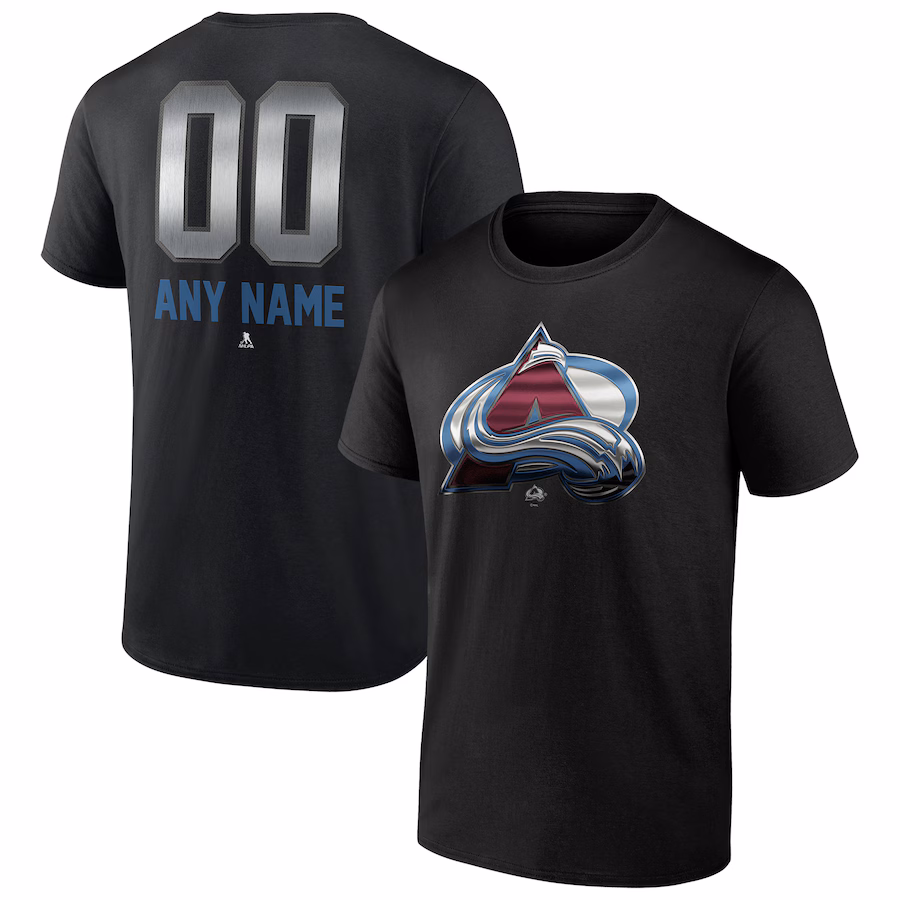 Men's Colorado Avalanche Black Personalized Midnight Mascot Logo T-Shirt - Ujersey Shop