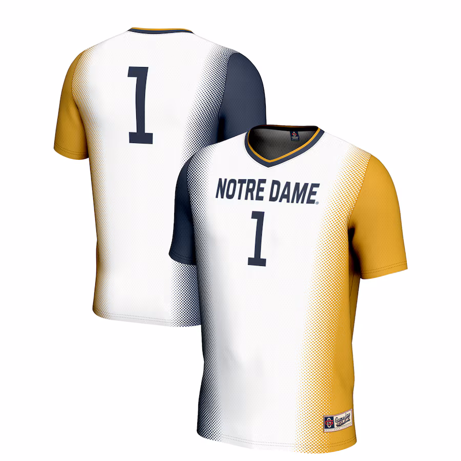 Youth GameDay Greats White #1 Notre Dame Fighting Irish  Lightweight Women's Soccer Jersey - Ujersey Shop