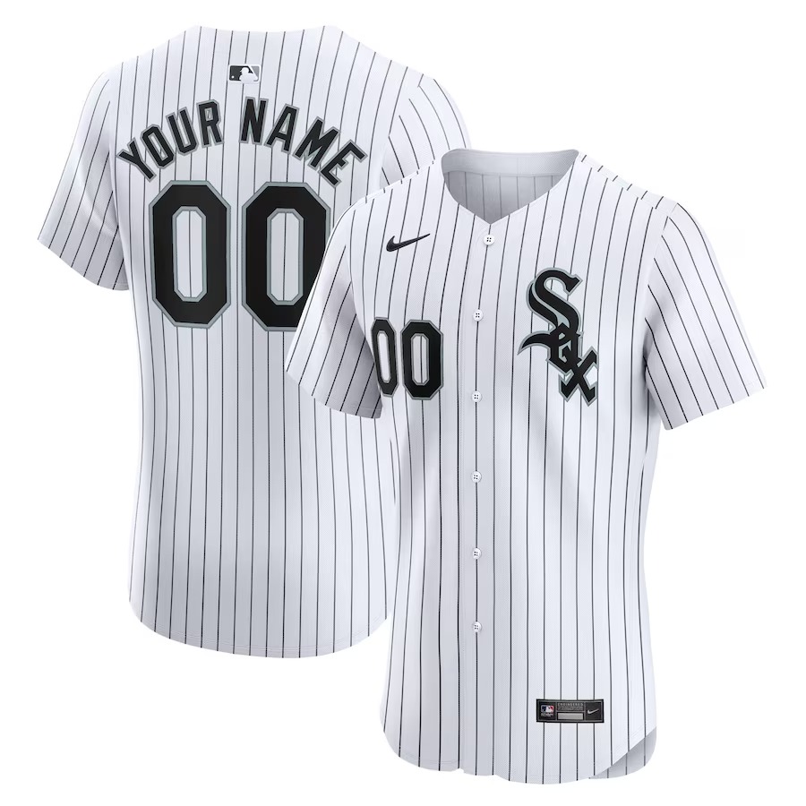 Men's Chicago White Sox Nike White Home Elite Custom Jersey - Ujersey Shop