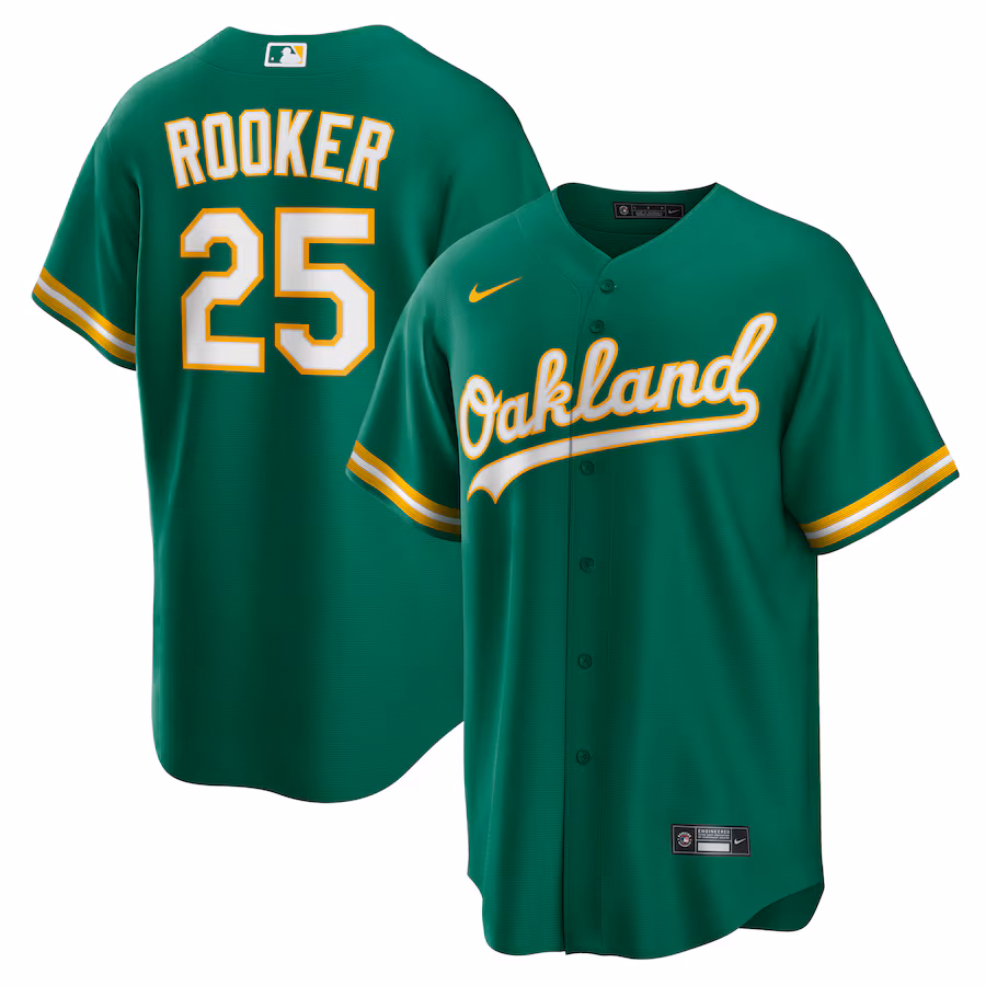 Men's Oakland Athletics Brent Rooker Nike Kelly Green Alternate Replica Jersey - Ujersey Shop