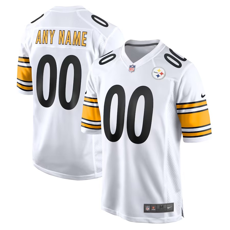 Men's Pittsburgh Steelers Nike White Game Custom Jersey - Ujersey Shop