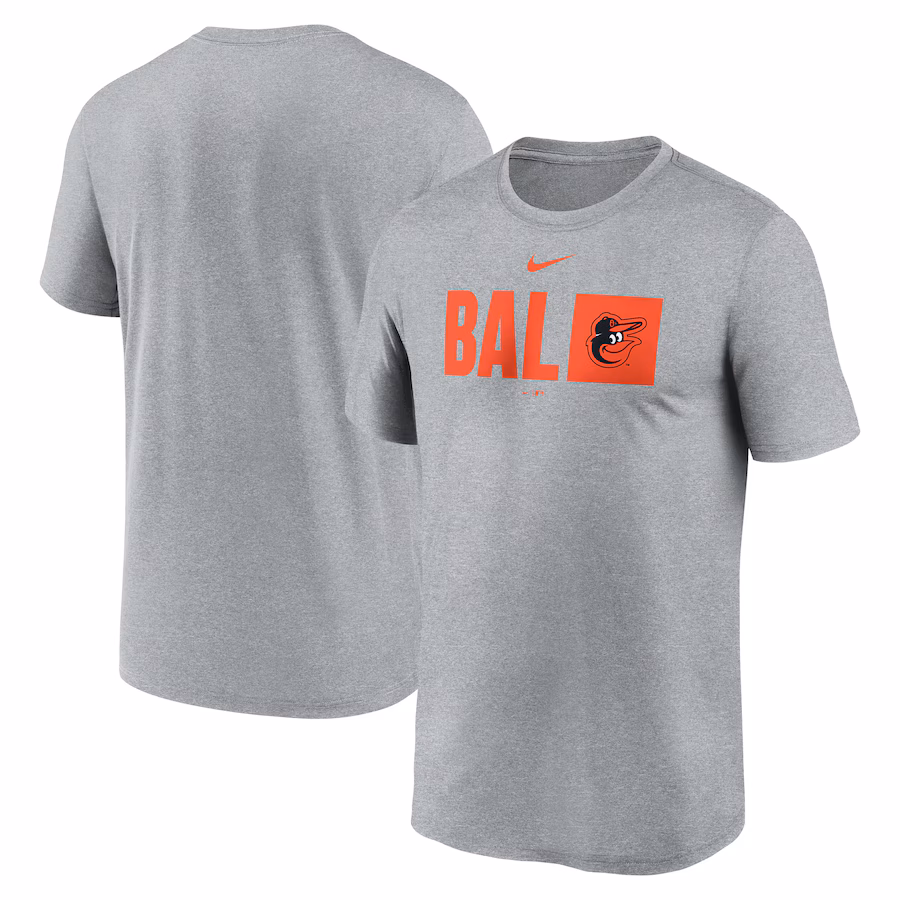 Men's Baltimore Orioles Nike Heather Gray Tricode Legend T-Shirt - Ujersey Shop