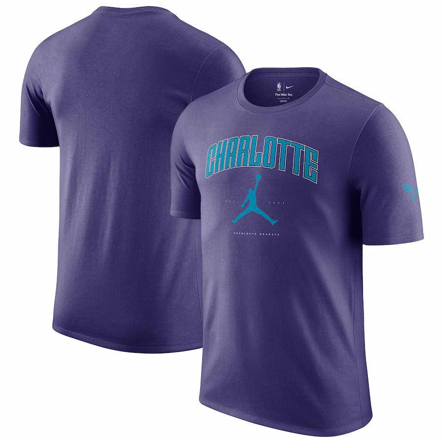 Unisex Charlotte Hornets Jordan Brand Purple Essential Cities T-Shirt - Ujersey Shop