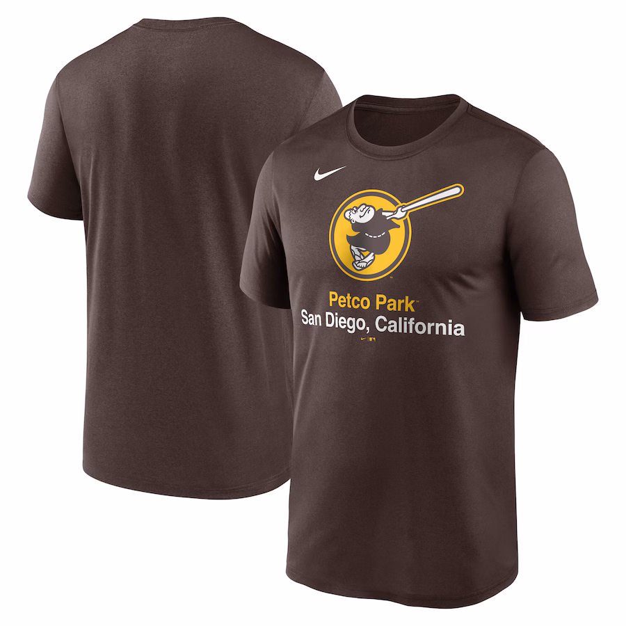 Men's San Diego Padres Nike Brown Stadium Legend Performance T-Shirt - Ujersey Shop