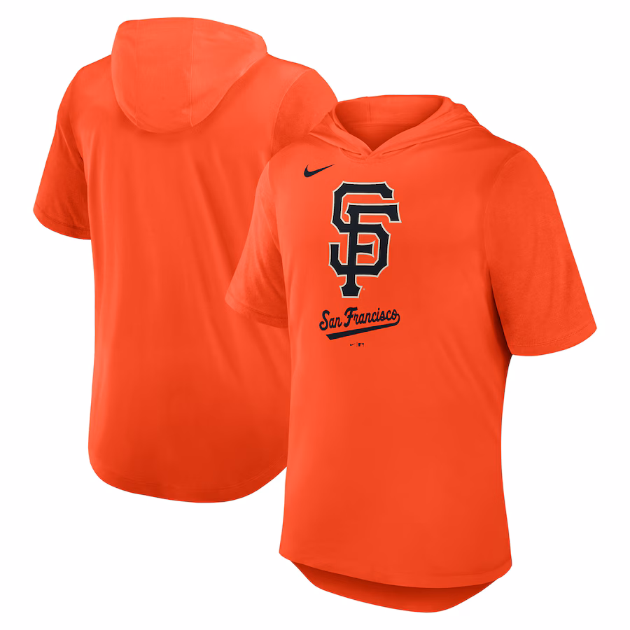 Men's San Francisco Giants Nike Orange Tri-Blend Hoodie T-Shirt - Ujersey Shop