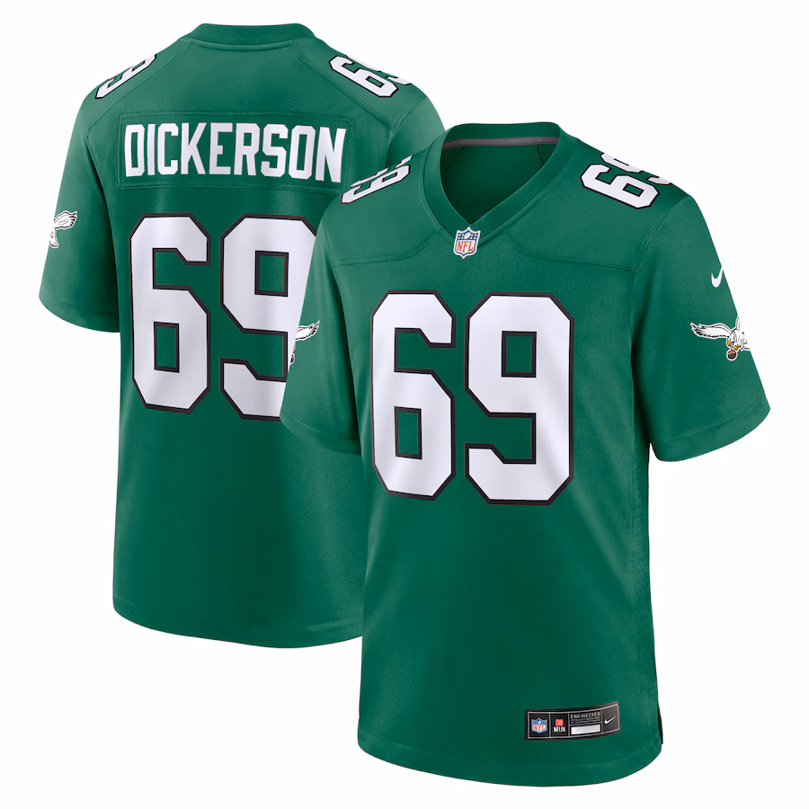 Men's Philadelphia Eagles Landon Dickerson Nike Kelly Green Alternate Game Jersey - Ujersey Shop