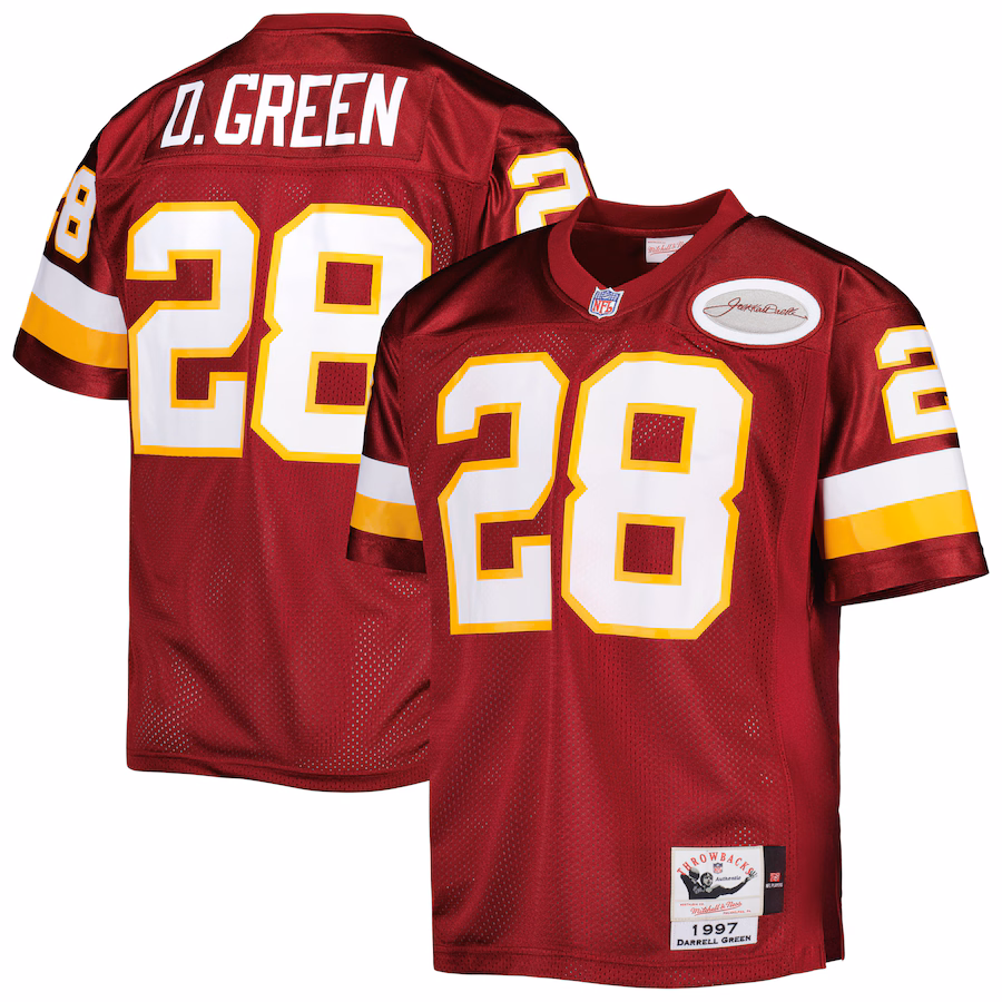 Men's Washington Football Team 1997 Darrell Green Mitchell & Ness Burgundy Authentic Throwback Retired Player Jersey - Ujersey Shop