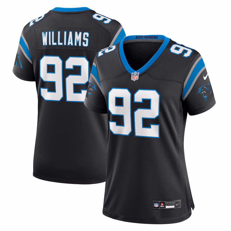 Women's Carolina Panthers Raequan Williams Nike Black Team Game Jersey - Ujersey Shop