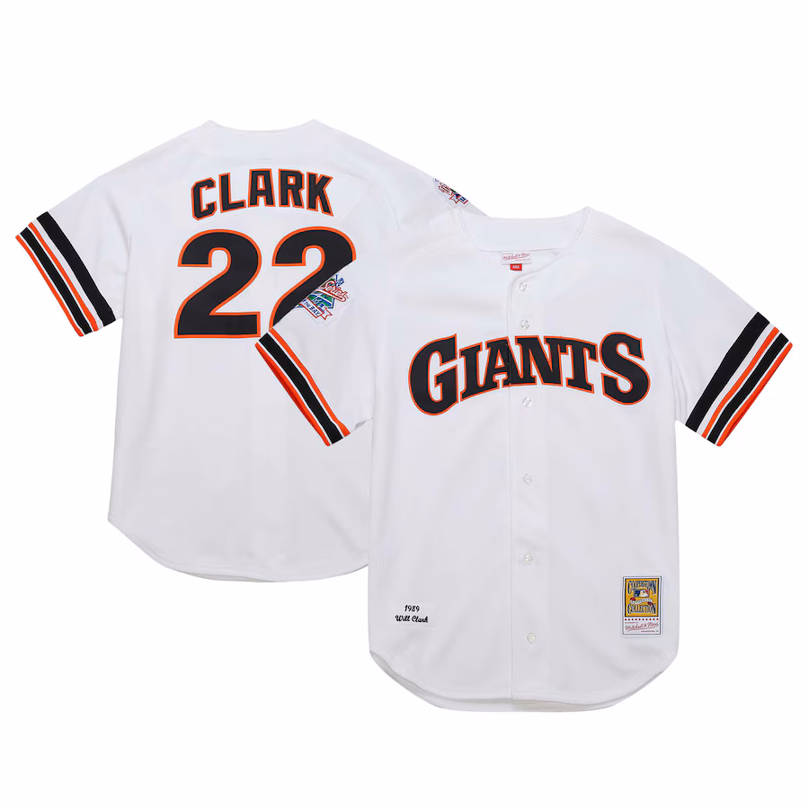 Men's San Francisco Giants Will Clark Mitchell & Ness White Cooperstown Collection 1989 Authentic Jersey - Ujersey Shop