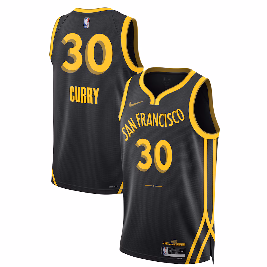 Unisex Golden State Warriors Stephen Curry Nike Black 2023/24 Swingman Jersey - City Edition - Ujersey Shop
