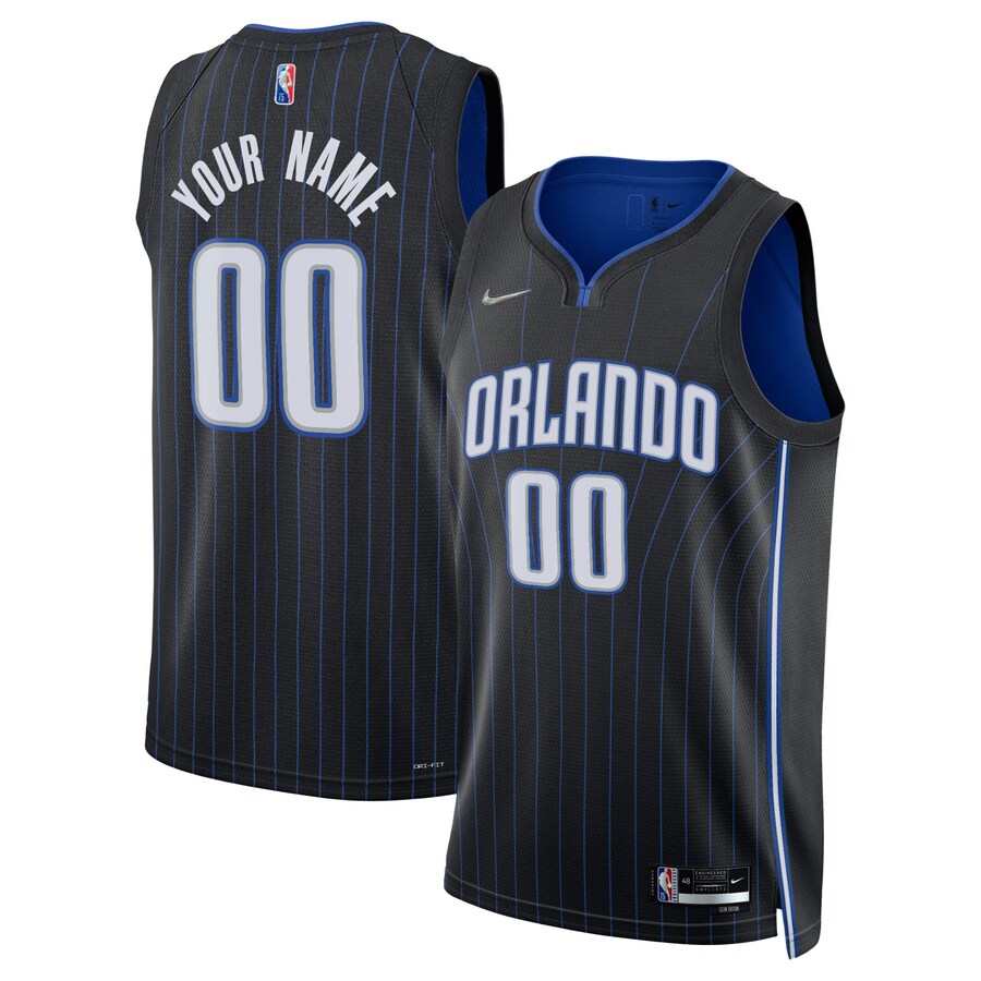Men's Orlando Magic Nike Black 2021/22 Diamond Swingman Custom Jersey - Icon Edition - Ujersey Shop