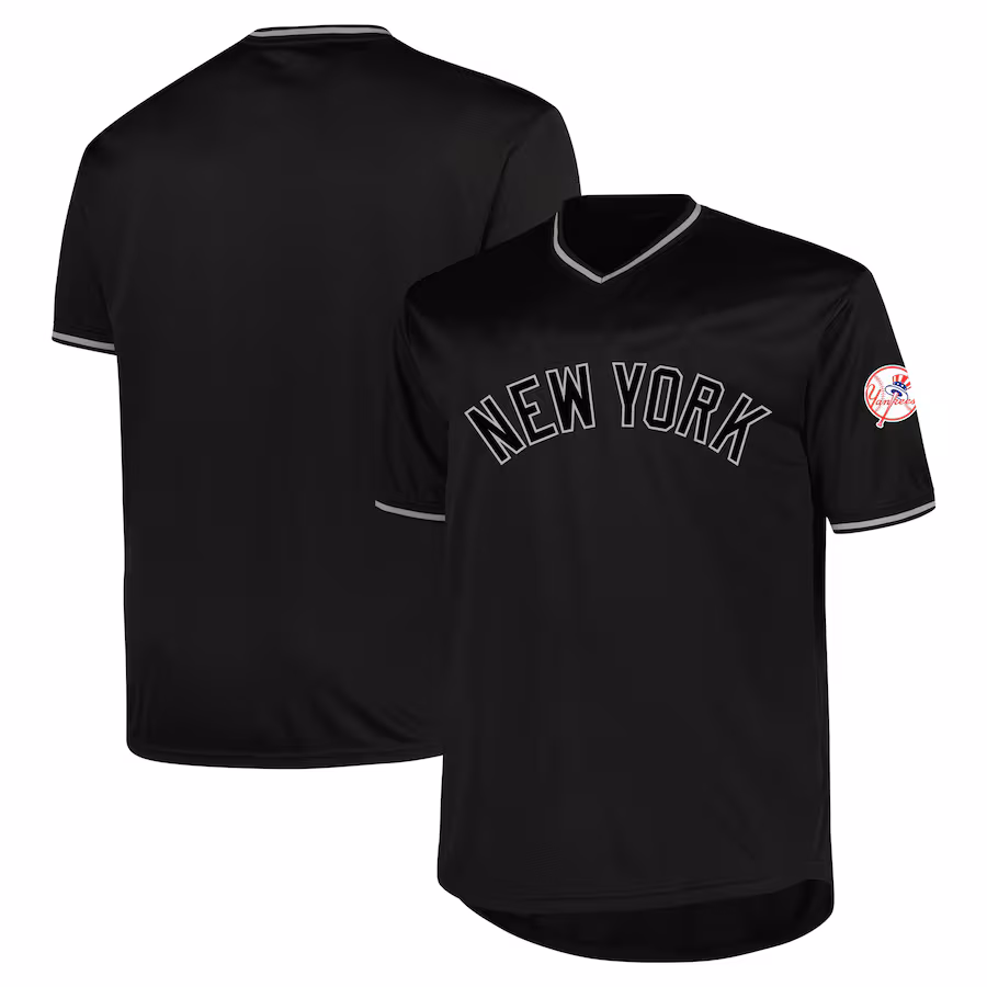 Men's New York Yankees Profile Black Big & Tall Pop Fashion Jersey - Ujersey Shop