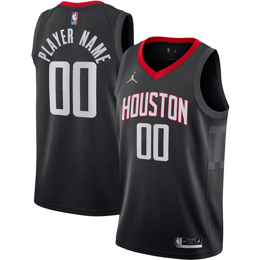Men's Houston Rockets Jordan Brand Black Swingman Custom Jersey - Statement Edition - Ujersey Shop