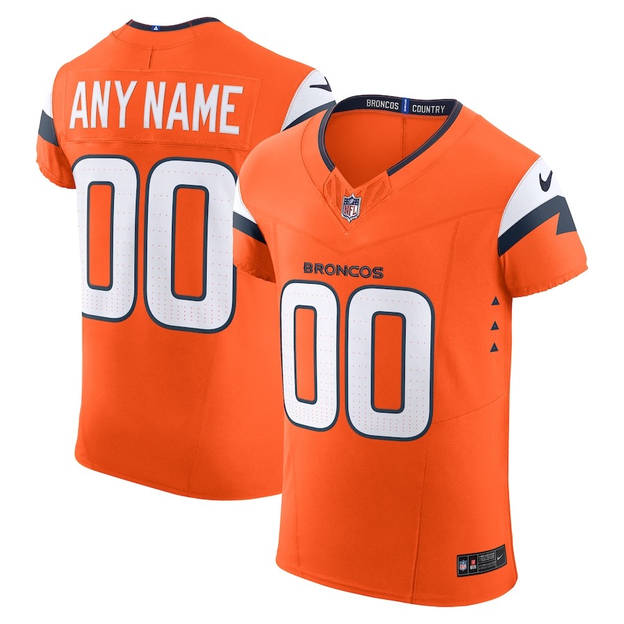 Men's Denver Broncos Nike Orange Team Vapor F.U.S.E. Elite Custom Jersey - Ujersey Shop