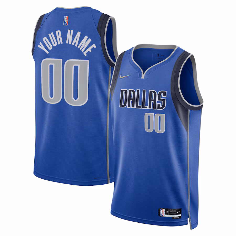 Men's Dallas Mavericks Nike Blue 2021/22 Diamond Swingman Custom Jersey - Icon Edition - Ujersey Shop