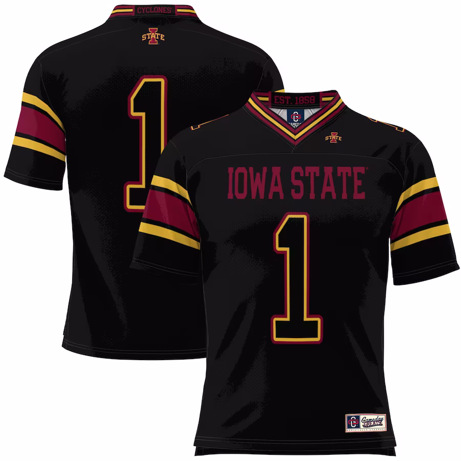 #1 Iowa State Cyclones GameDay Greats Youth Football Jersey - Black - Ujersey Shop