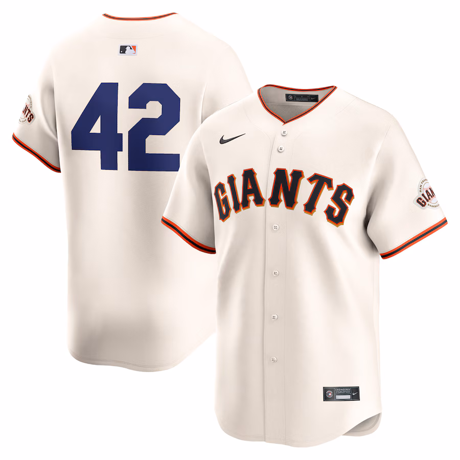 Men's San Francisco Giants  Nike Cream 2024 Jackie Robinson Day Home Limited Jersey - Ujersey Shop