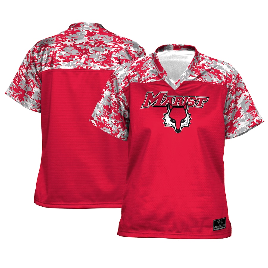 Women's ProSphere  Red Marist Red Foxes  Camo Football Jersey - Ujersey Shop