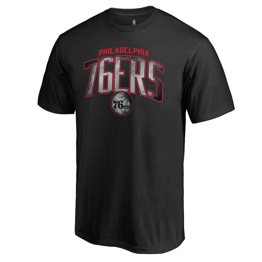 Men's Philadelphia 76ers Black Arch Smoke T-Shirt - Ujersey Shop