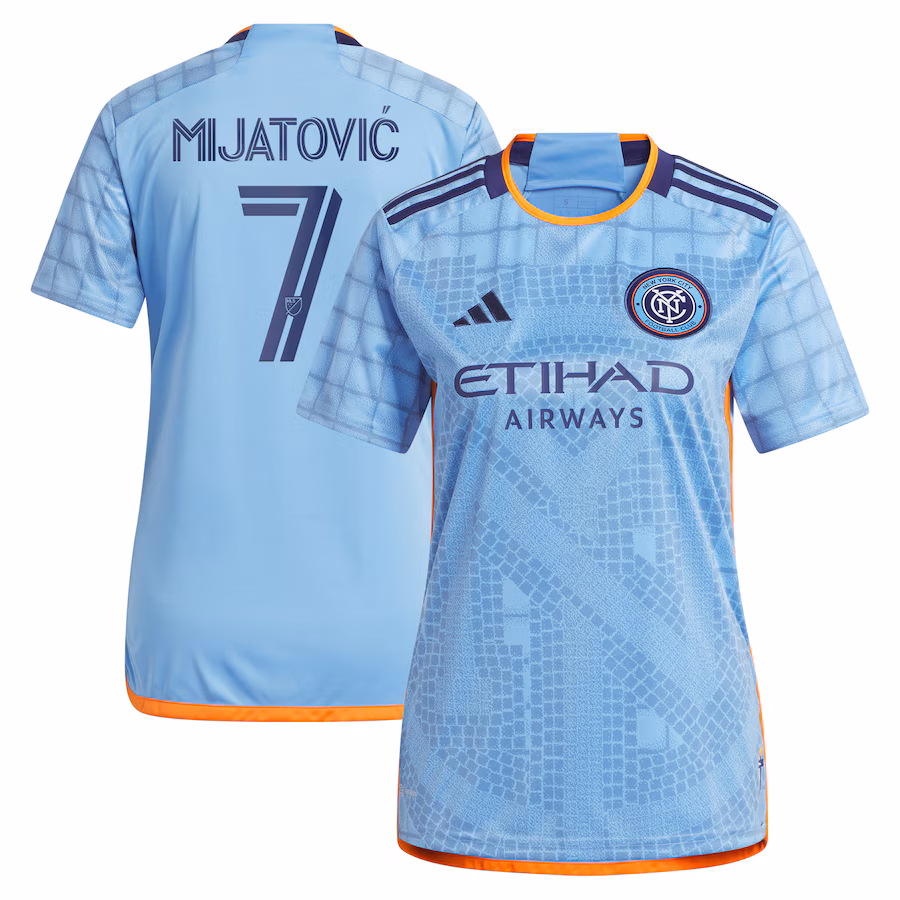 Women's New York City FC Jovan Mijatović adidas Light Blue 2024 The Interboro Kit Replica Player Jersey - Ujersey Shop