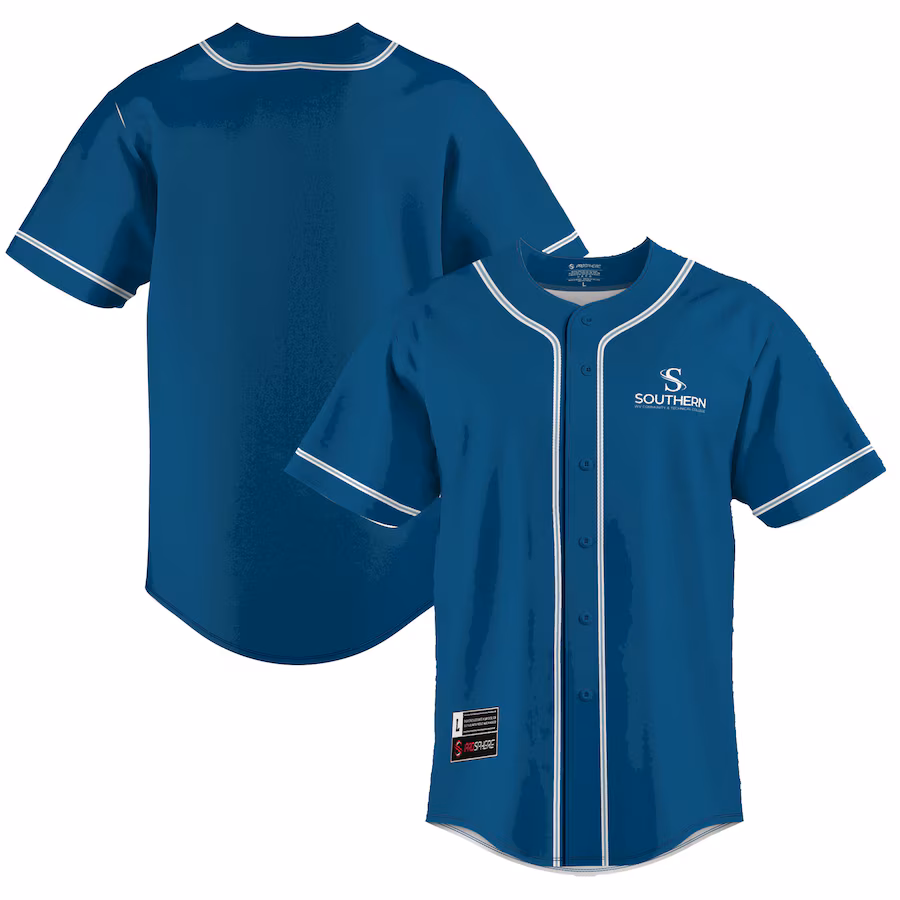 Men's GameDay Greats Blue Southern West Virginia Community and Technical College Lightweight Baseball Jersey - Ujersey Shop