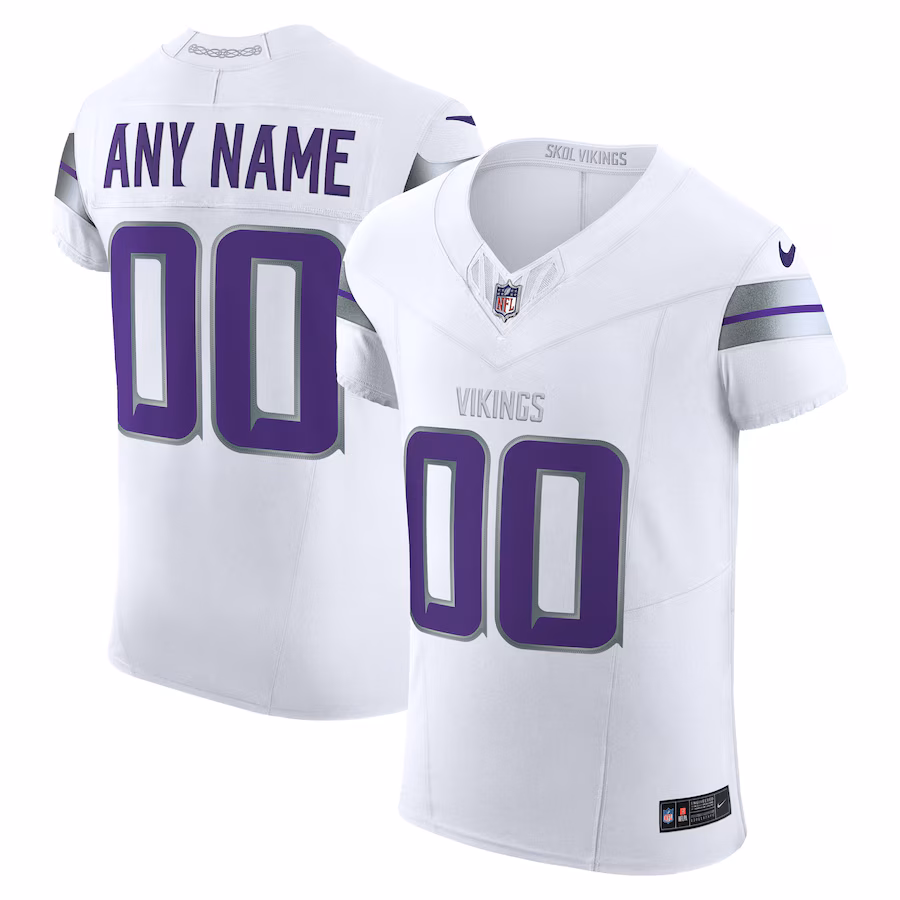 Men's Minnesota Vikings Nike White Vapor F.U.S.E. Elite Custom Jersey - Ujersey Shop