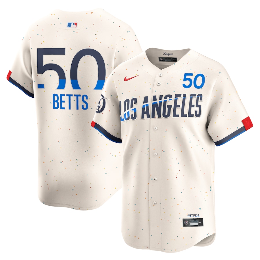 Men's Los Angeles Dodgers Mookie Betts Nike Cream City Connect Limited Player Jersey - Ujersey Shop