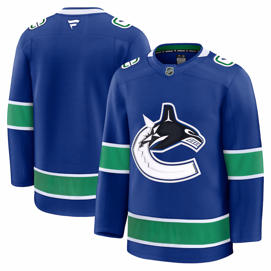 Men's Vancouver Canucks Fanatics Blue Home Premium Jersey - Ujersey Shop