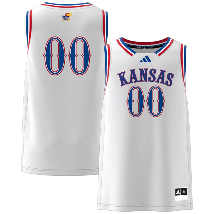 Men's adidas #00 White Kansas Jayhawks Swingman Jersey - Ujersey Shop