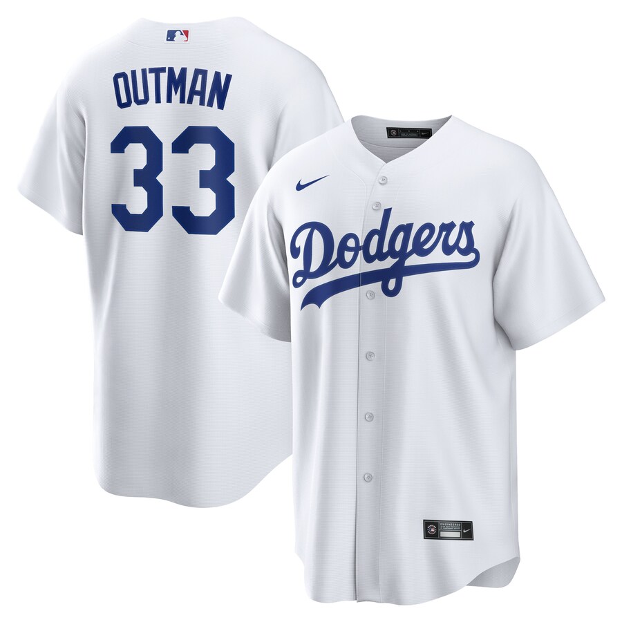 Men's Los Angeles Dodgers James Outman Nike White Replica Player Jersey - Ujersey Shop