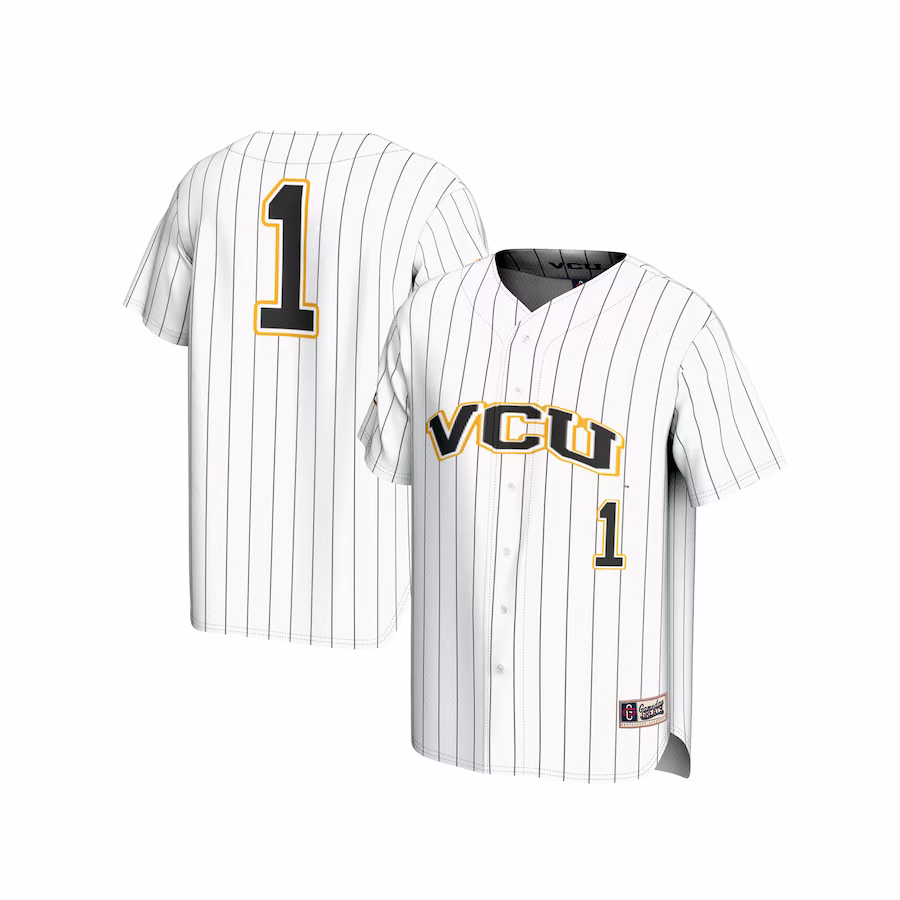 #1 VCU Rams GameDay Greats Unisex Lightweight Baseball Fashion Jersey - White - Ujersey Shop