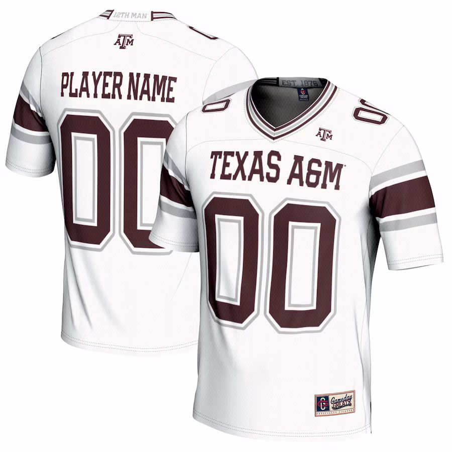 Texas A&M Aggies GameDay Greats NIL Pick-A-Player Football Jersey - White - Ujersey Shop