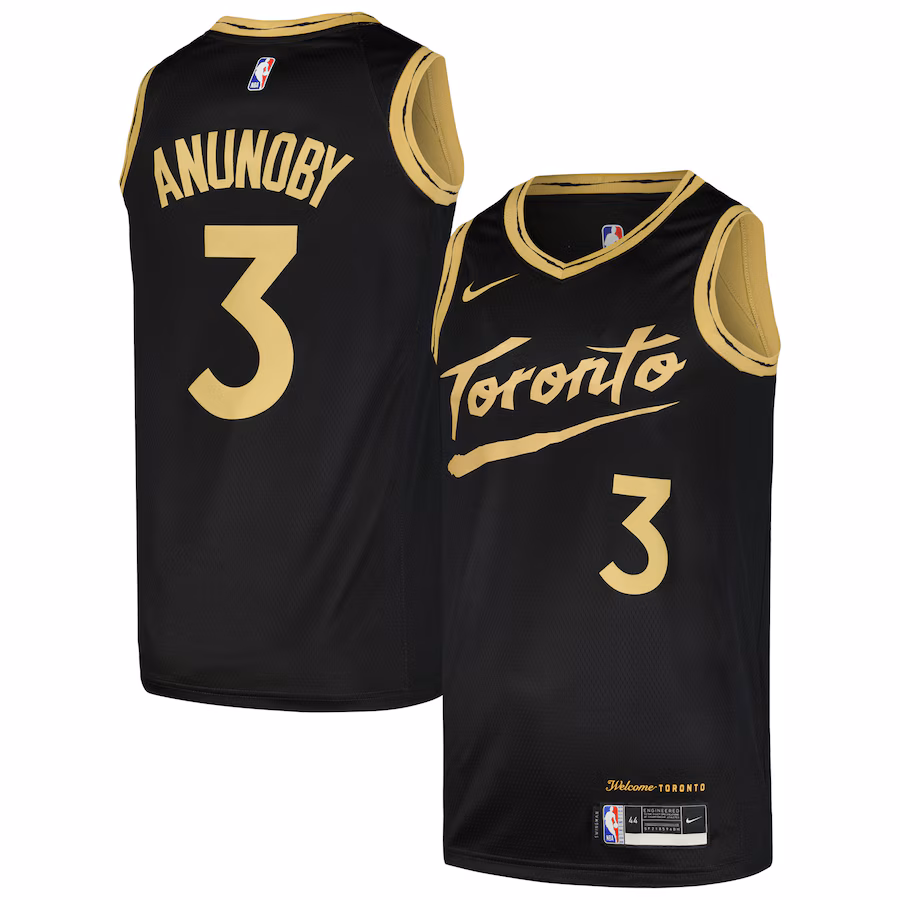 Men's Toronto Raptors OG Anunoby Nike Black Swingman Player Jersey - City Edition - Ujersey Shop