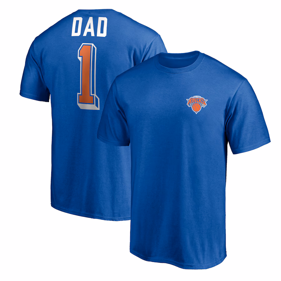 Men's New York Knicks Royal Number One Dad T-Shirt - Ujersey Shop